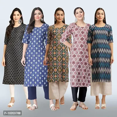 Women Stylish Crepe Printed Staright Kurta-thumb0