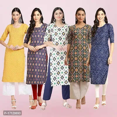 Women Stylish Crepe Printed Straight Kurta-thumb0