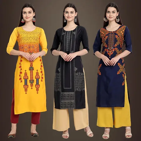 Fancy Crepe Kurtis for Women Pack Of 3