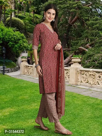 Fancy Cotton Blend Kurta Bottom And Dupatta Set For Women-thumb5