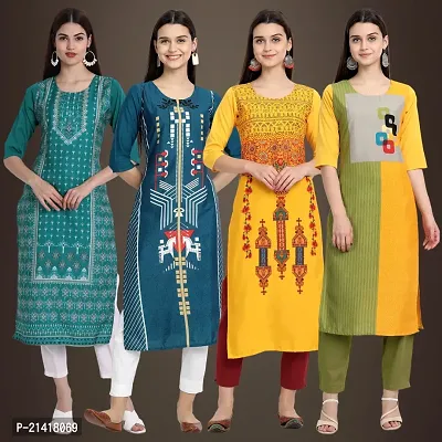 Fancy Crepe Kurtis for Women Pack Of 4-thumb0