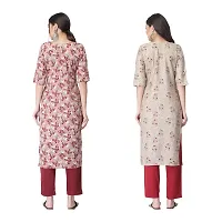 Attarctive Crepe Printed Straight Kurti Combo For Women Pack Of 2-thumb1