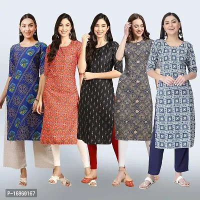 Women Stylish Crepe Printed Staright Kurta