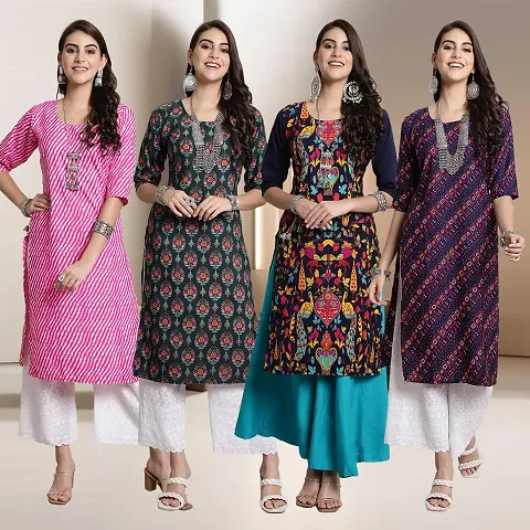 Fancy Crepe Kurtis For Women Pack Of 5