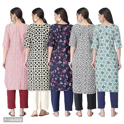 New Crepe Printed Kurtis Combo For Women Pack Of 5-thumb2