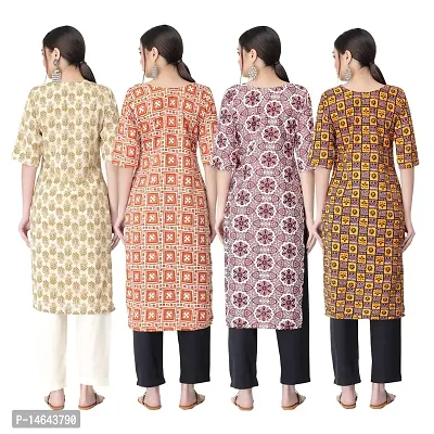 New Crepe Combo Printed Kurtis For Women Pack Of 4-thumb2