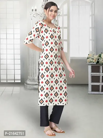 Stylish White Crepe Stitched Kurta For Women-thumb4