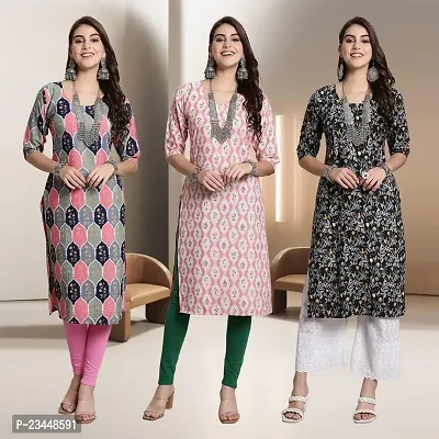 Fancy Rayon Kurtis For Women Pack Of 3-thumb0