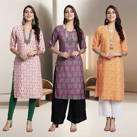 Fancy Rayon Kurtis For Women Pack Of 3