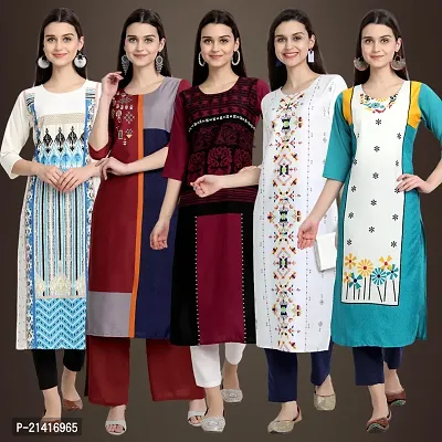 Fancy Crepe Kurtis For Women Pack Of 5