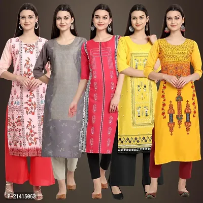 Fancy Crepe Kurtis For Women Pack Of 5-thumb0