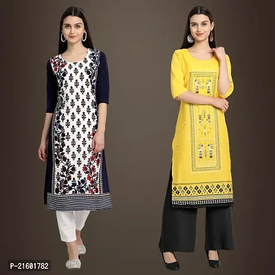 Best Trendy Crepe Printed Kurti For Women Combo Of 2-thumb0