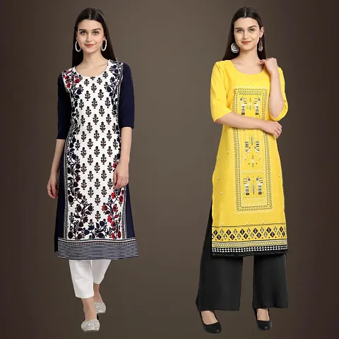 Fancy Crepe Kurtis for Women Pack Of 2