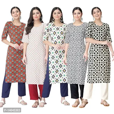 New Crepe Printed Kurtis Combo For Women Pack Of 5