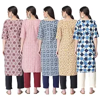 New Crepe Printed Kurtis Combo For Women Pack Of 5-thumb1