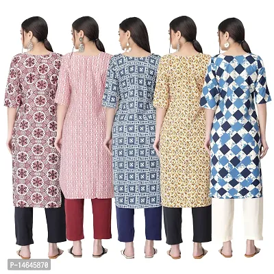 New Crepe Printed Kurtis Combo For Women Pack Of 5-thumb2