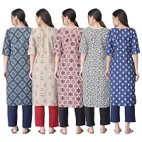 New Crepe Printed Kurtis Combo For Women Pack Of 5-thumb1