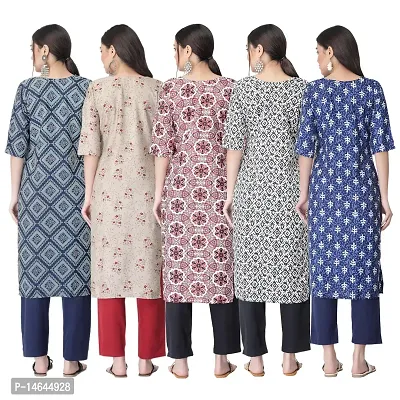 New Crepe Printed Kurtis Combo For Women Pack Of 5-thumb2