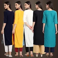 Fancy Crepe Kurtis For Women Pack Of 5-thumb1