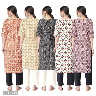 New Crepe Printed Kurtis Combo For Women Pack Of 5-thumb2