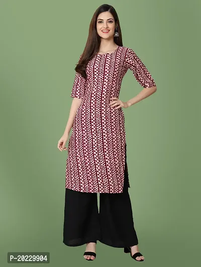 Stylish Crepe Printed Kurti For Women-thumb0