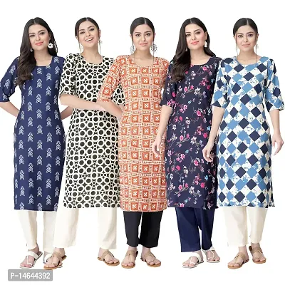 New Crepe Printed Kurtis Combo For Women Pack Of 5