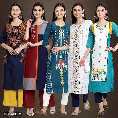 Fancy Crepe Kurtis For Women Pack Of 5