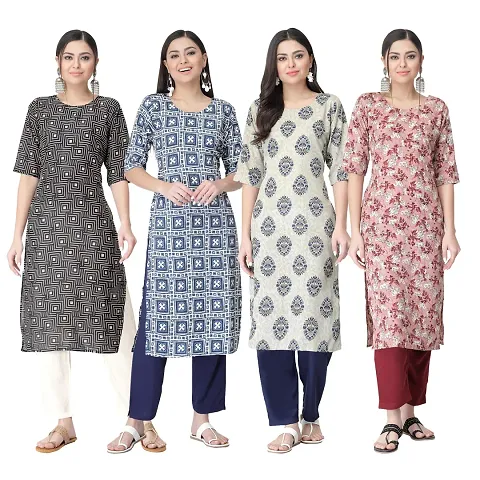 Women Stylish Crepe Staright Kurta