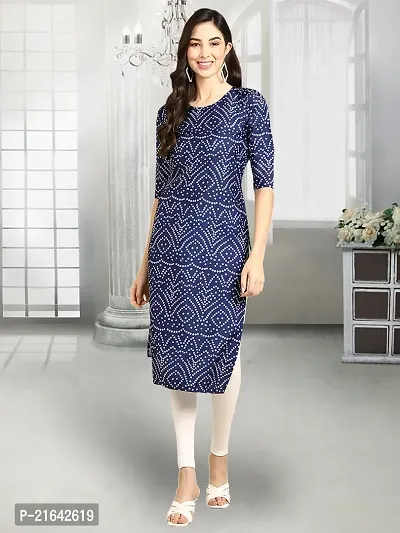 Stylish Blue Crepe Stitched Kurta For Women-thumb0