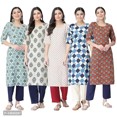 New Crepe Printed Kurtis Combo For Women Pack Of 5