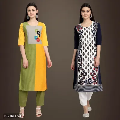 Best Trendy Crepe Printed Kurti For Women Combo Of 2-thumb0