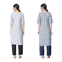 Attarctive Crepe Printed Straight Kurti Combo For Women Pack Of 2-thumb1