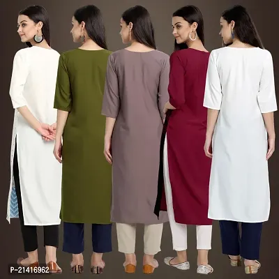 Fancy Crepe Kurtis For Women Pack Of 5-thumb2