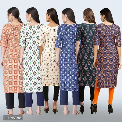 Women Stylish Crepe Printed Straight Kurta Combo-thumb2