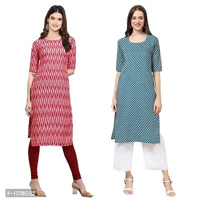 Stylish Crepe Digital Printed Kurta For Women- Pack Of 2