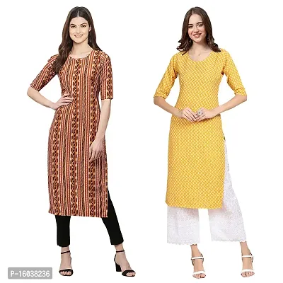 Stylish Digital Printed Women Crepe Kurta- Pack of 2