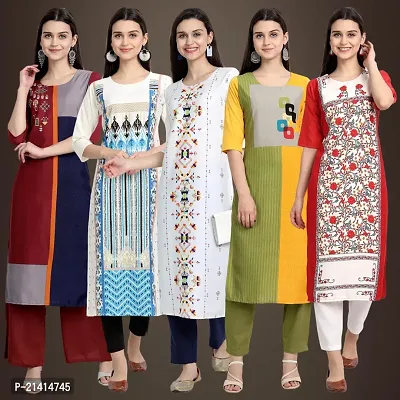 Fancy Crepe Kurtis For Women Pack Of 5