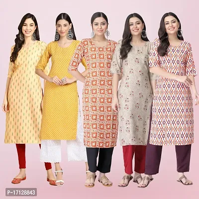 Women Stylish Crepe Printed Straight Kurta