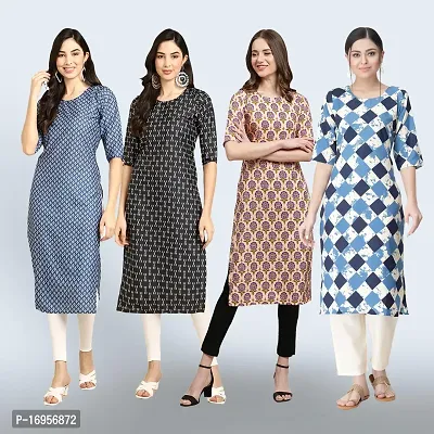 Women Stylish Crepe Straight Kurta-thumb0