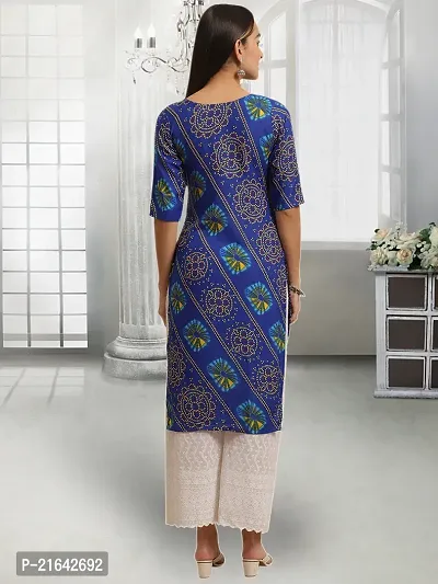 Stylish Blue Crepe Stitched Kurta For Women-thumb5