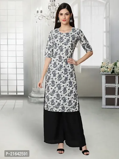 Stylish Grey Crepe Stitched Kurta For Women