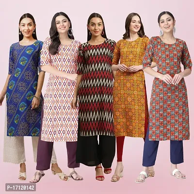 Women Stylish Crepe Printed Straight Kurta-thumb0