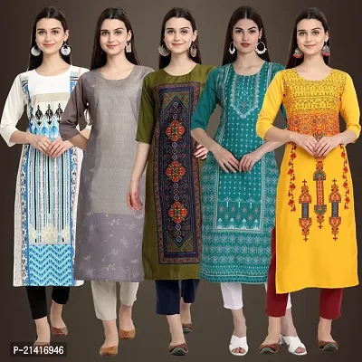 Fancy Crepe Kurtis For Women Pack Of 5