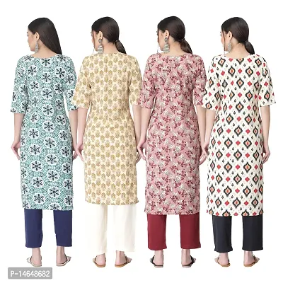 New Crepe Combo Printed Kurtis For Women Pack Of 4-thumb2