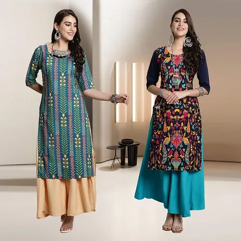 Fancy Rayon Kurtis For Women Pack Of 2