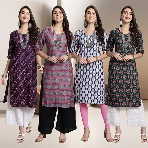 Fancy Crepe Kurtis for Women Pack Of 4