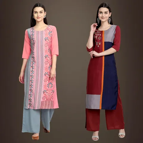 Stylish Fancy Crepe Kurtis Pack Of 2