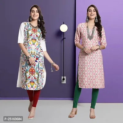 Fancy Crepe Kurtas For Women Pack Of 2-thumb0