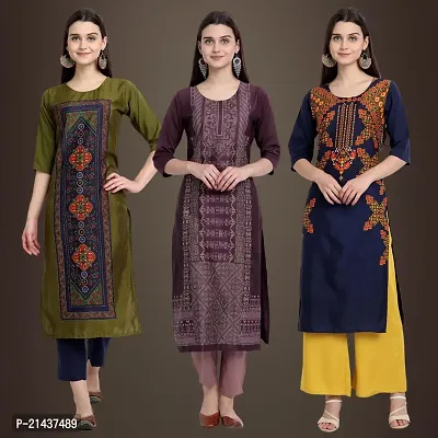 Fancy Crepe Kurtis for Women Pack Of 3-thumb0