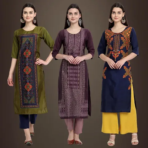 Fancy Crepe Kurtis for Women Pack Of 3